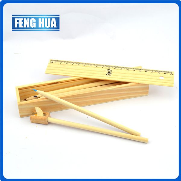 

pen creative environmental protection log material wooden box stationery set drawer box multifunctional combination stationery gift