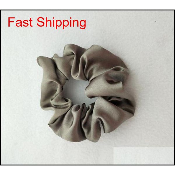 

lady hair scrunchies ring stretch hair band solid color elastic bubble sports dance velvet soft ch qylfto homebag, Slivery;white