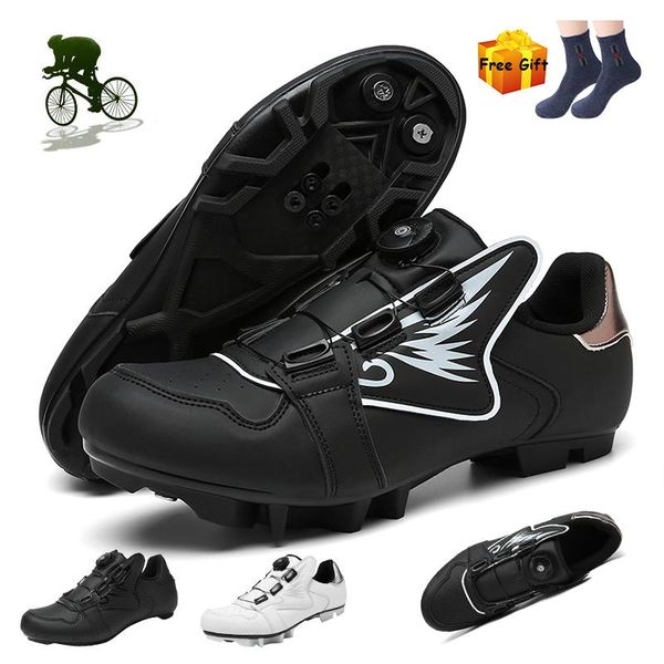 

cycling footwear shoes men spd cleats road bike sneakers wing sapatilha ciclismo mtb outdoor sport mountain bicycle, Black