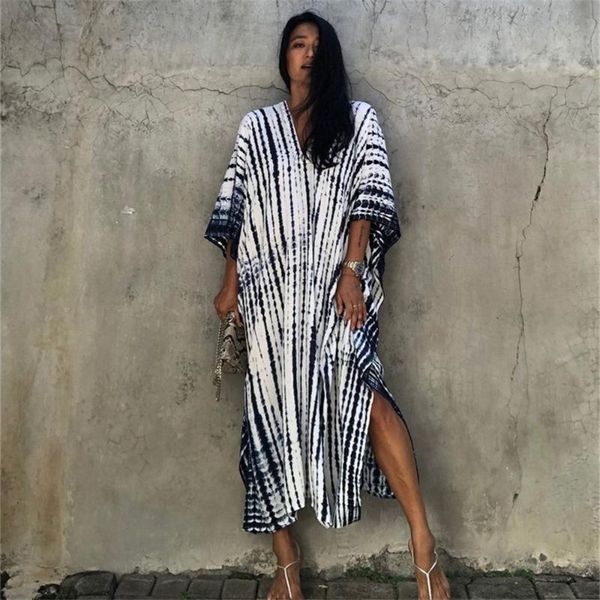 

women's swimwear 2021 fashion bikini cover-ups boho printed fringed long kimono cardigan tunic women plus size beach wear swim suit cov, White;black