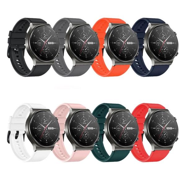 

watch bands official silicone band for huawei gt 2 pro sport rubber original watchband gt2 wristband replace bracelet, Black;brown