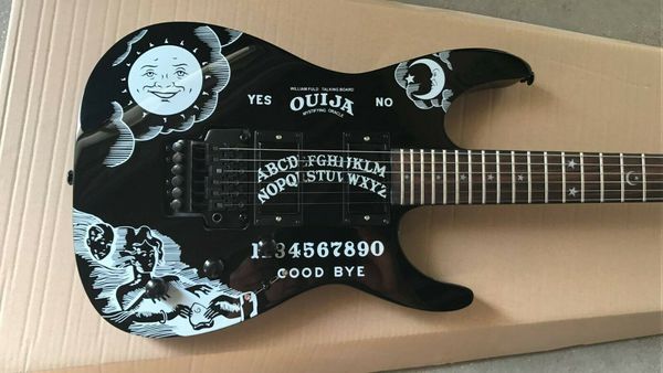 

custom shop kh-2 ouija electric guitar black kirk hammett signature ouija