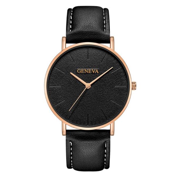 

wristwatches fashion 2021 geneva rose gold dial women's casual quartz leather analog wrist watch clock #l, Slivery;brown