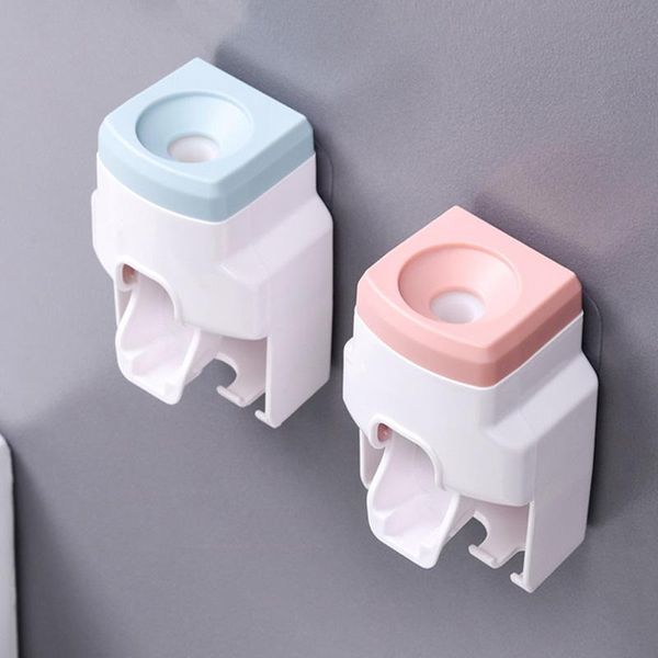 

toothbrush holders holder dustproof wall mounted convenient toothpaste squeezer dispenser for bathroom ts3