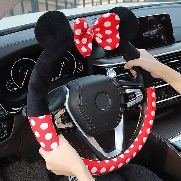 

steering wheel covers universal cute for women plush 14 colors car accessories cover girls creativity