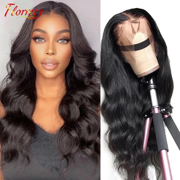 

lace wigs front human hair body wave closure wig brazilian remy preplucked for black women, Black;brown