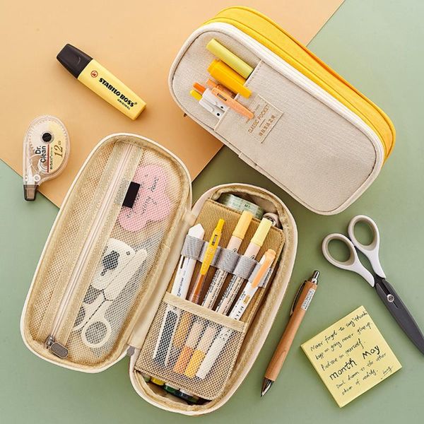 

storage bags classic pocket pen pencil case stationery cute boys girls cases box large student school office supplies
