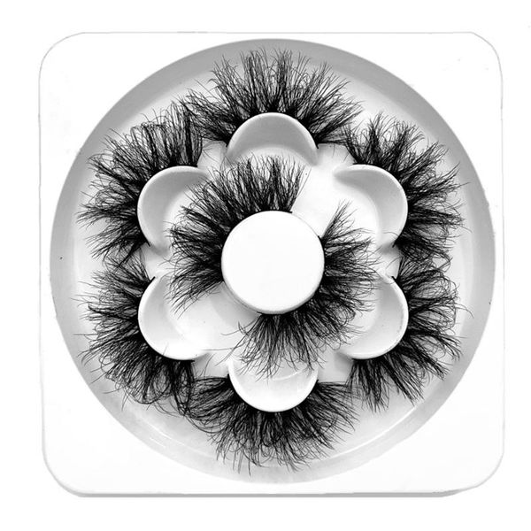 

false eyelashes 4pairs 6d faux mink lashes dramatic fluffy extension multilayers soft messy cruelty eye lash reusable makeup