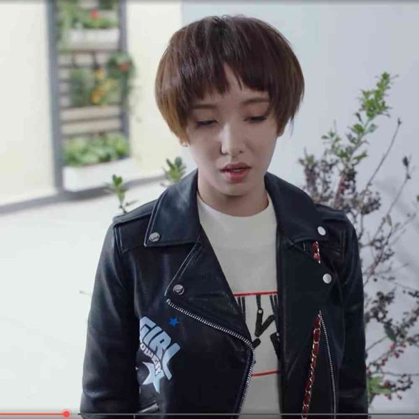 

leather jacket high fashion men belt spring lapel long sleeve embroidered, Black