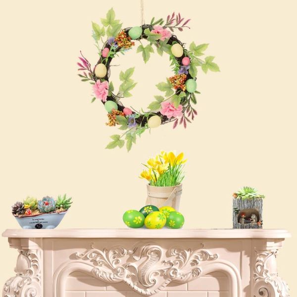 

2021 artificial wreath garland rattan frame with easter cross garland halloween thanksgiving autumn holiday