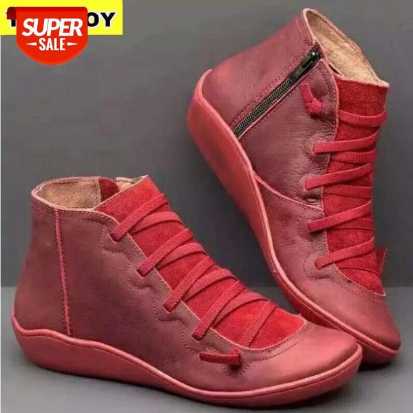 

women winter snow boots genuine leather ankle spring flat shoes woman short brown botas with fur 2020 for women lace up boots #fu5x, Black