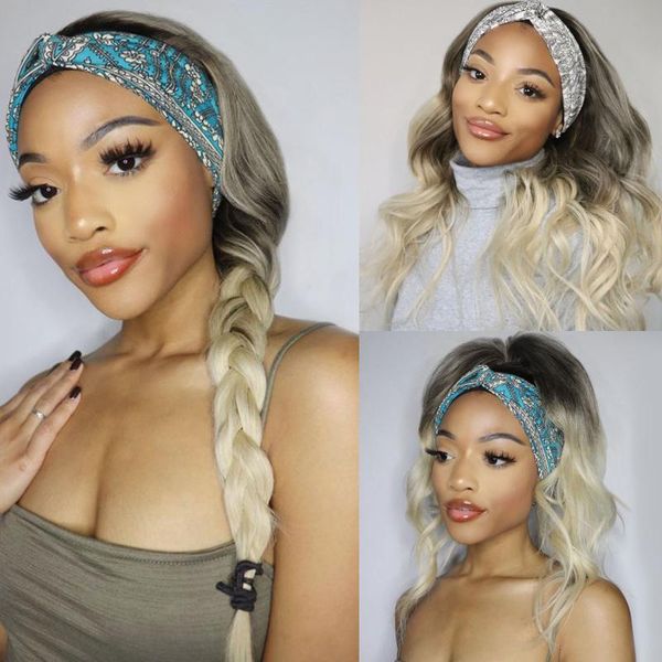 

synthetic wigs guruilagu long body wave headband wig winered black pink blonde for women hair natural cosplay