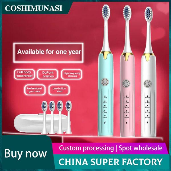 

smart electric toothbrush ultrasonic sonic automatic rechargeable teeth usb waterproofs upgraded adults whitening healthy gift