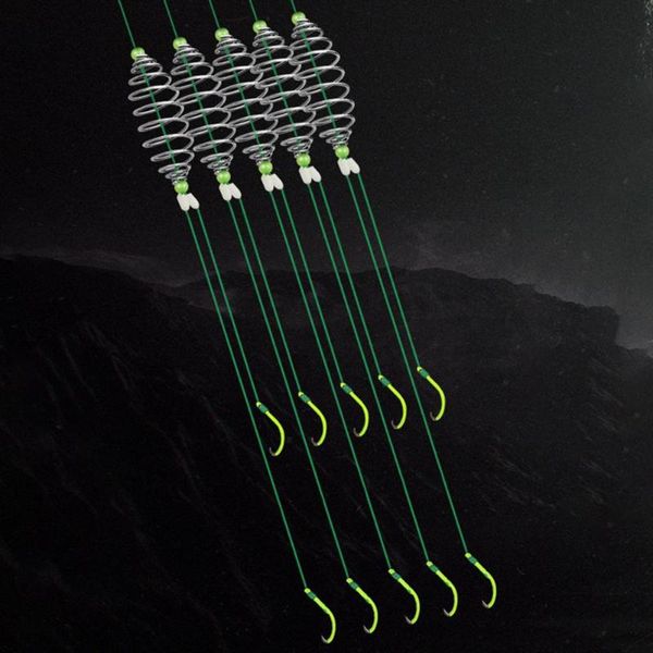 

40cm explosion hooks fishing hook spring lure fluorescent anti-hanging end throw rod hook waist drum bait cage pesca