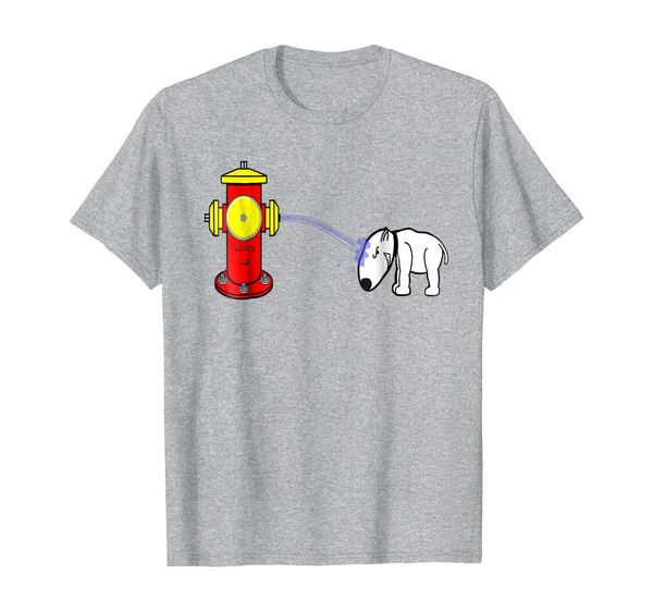 

fire hydrant gets revenge and sprays water on dogs head, White;black