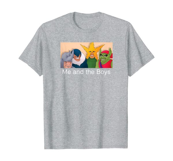 

ironic meme tees: me and the boys 60's villains meme t-shirt, White;black