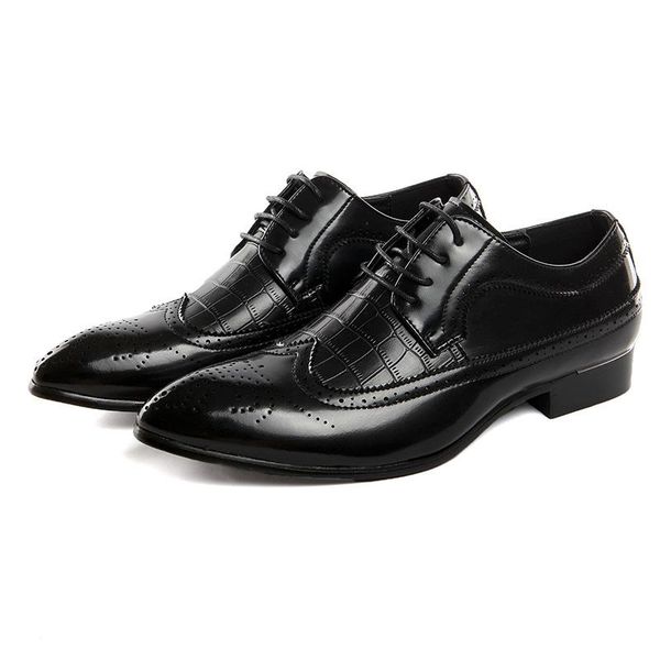 

dress shoes 2021 leather large size men's autumn and winter casual, Black