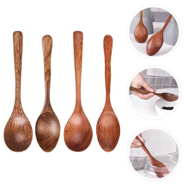 

spoons 4 pcs wooden spoon japanese style rice practical stirring
