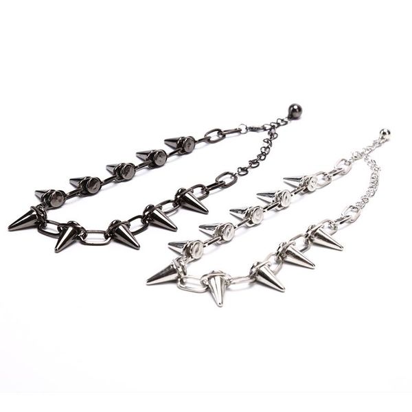 

chokers rivets punk goth handmade ccb material choker necklace spike rivet rock gothic hip cool pendant, Golden;silver