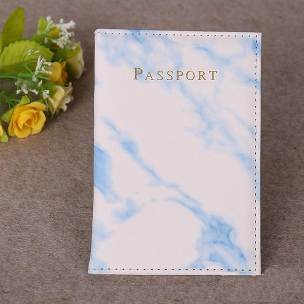 

card holders travel accessories vintage marble passport holder id cover women men portable bank business pu leather wallet case, Brown;gray