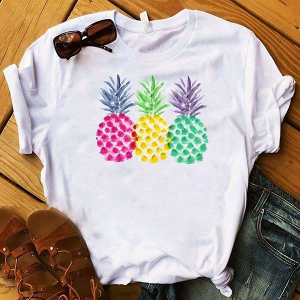 

funny t shirt women fashion pineapple print white t-shirt harajuku tshirt short sleeves tee shirt femme summer tshirts
