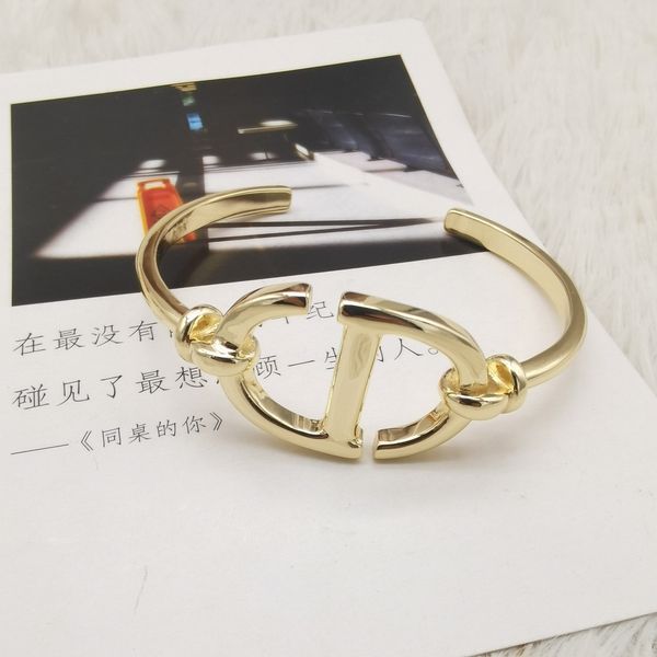 

d / di family high version light luxury letter cd high-end bracelet opening versatile women, Black
