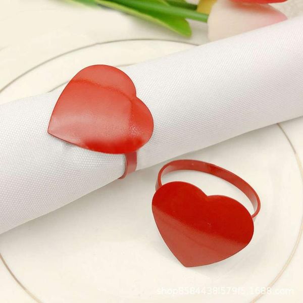 

napkin rings elegant cover metal heart-shaped holder anti-rust
