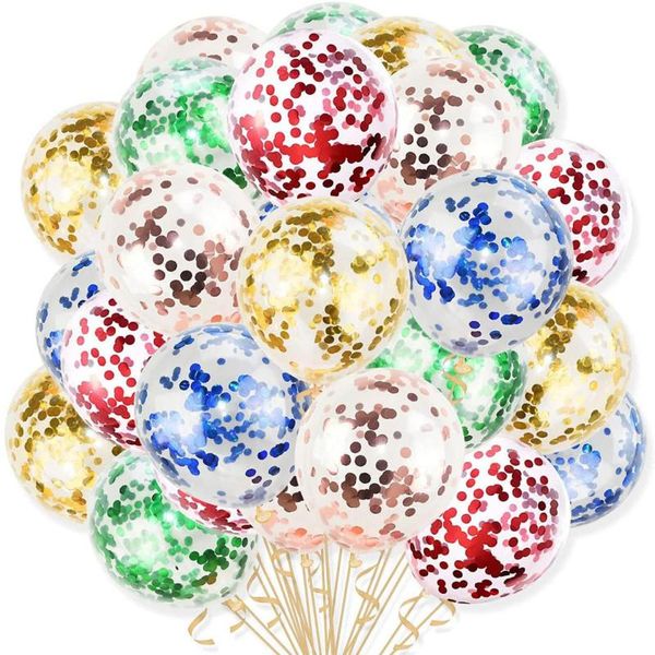

party decoration 15pcs/lot glitter gold and black confetti latex balloons wedding baby shower birthday decor transparent ballons