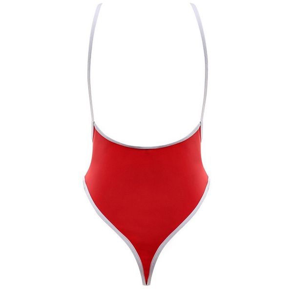 

bikini 2019 hanging neck string edge lotion open back siamese girl beach swimwear women one piece swimsuit women monokini, Black