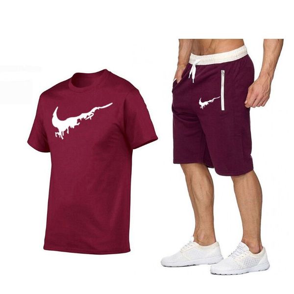 

tracksuit male 2021 men's suit summer fitness sportswear printed shorts + sweatshirt men's suit sportswear 2 piece set s-xxl, Gray