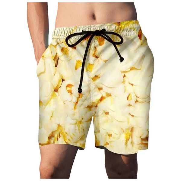 

men's swimwear realistic print shorts plus size 5xl men lace up boxer beach elastic waist casual funny swim short a5