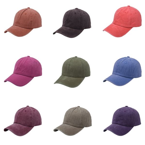 

party supplies water washed baseball cap men's and women's korean pure color retro caps student sun shading cap party hats zc004-3