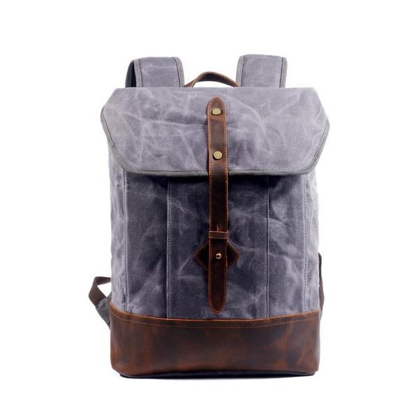 

backpack travel business backpacks for men lapbags large hiking rucksack bag waxed canvas wear-resistant