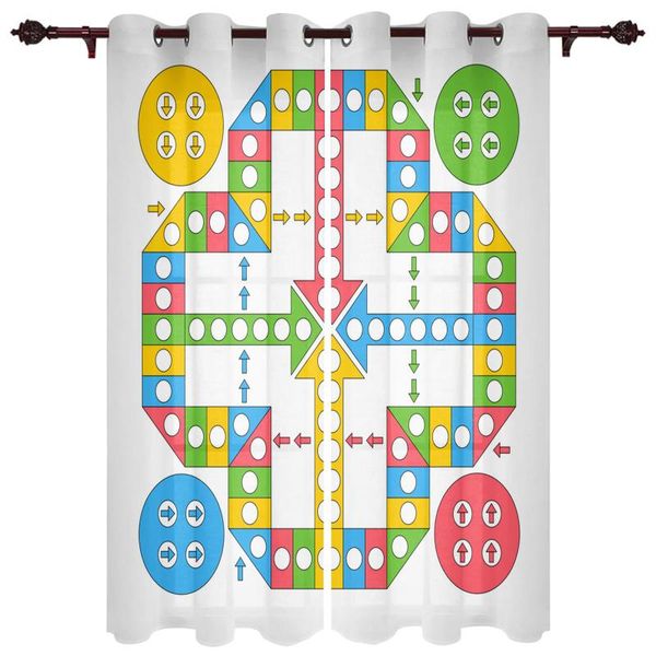 

curtain & drapes exquisite home curtains flying chess game living room bedroom kitchen translucent polyester decorative