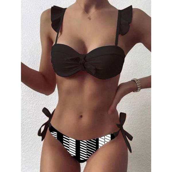 

life vest & buoy bikini 2021 woman tanga vintage swimwear halter de bain femme women retro maillot bathing suits biquini swi t2t0