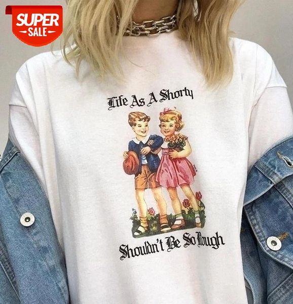 

sunfiz yf cool fashion tees life as a shorty shouldn't be so rough letter print summer fashion tshirt #rv2w, White