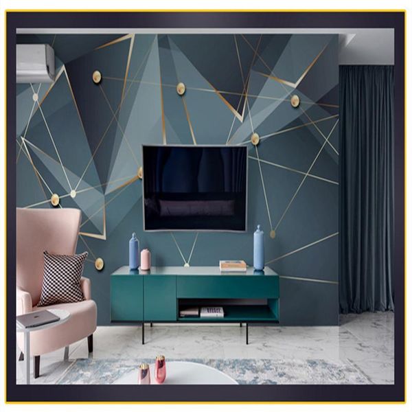 

wallpapers custom 3d canvas mural modern simple creative three dimensional geometric line graphics business home background wallpaper