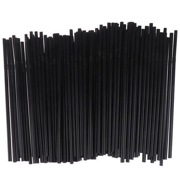 

drinking straws 100pcs/21*0.6cm black cocktail bendy plastic drink for beverages party event