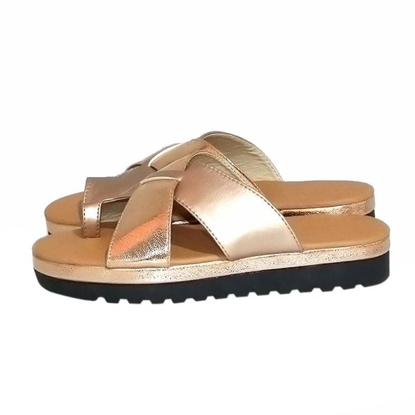 

1 pair outdoor wedge indoor artificial pu open toe middle heel ortc beach summer women slipper cross cool casual, Black