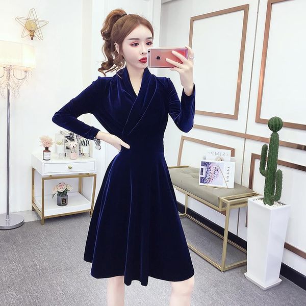 

casual dresses coigarsam women dress high waist v-neck sapphire 2089, Black;gray