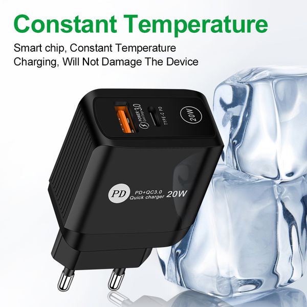 

usb charger fast charging pd 20w quick charge usb type c charger mobile phone wall chargers