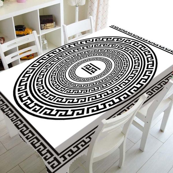 

table cloth black white greek key tablecloth for birthday party decor elegant meander border rectangle square tablecover