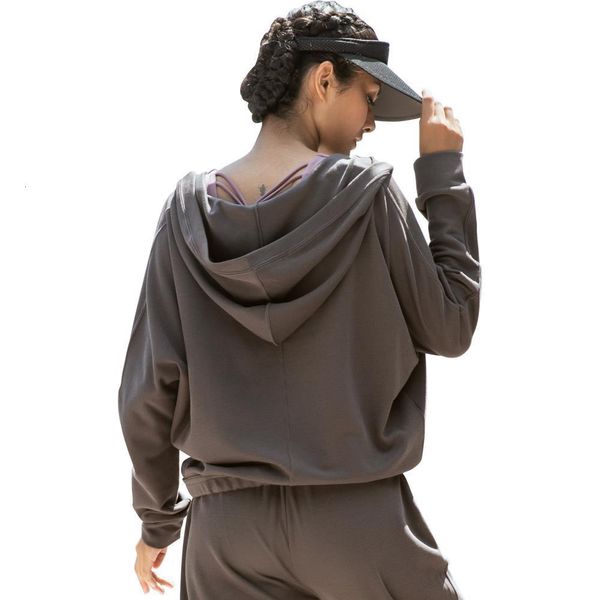 

women oversized hoodies loose deep v-neck sweatshirts solid pullover with hood polyester sport fitness women's sweatshirt, Black