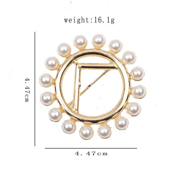 

brand double letter brooches famous brand luxurys desinger geometry brooch women pearl crystal rhinestone suit pin fashion jewelry scarf dec, Gray