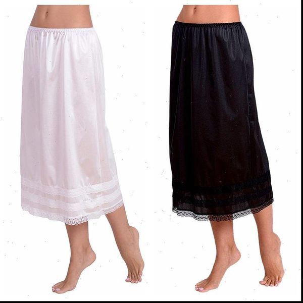 

women under skirt extender slips lace half skirt knee length a line black white drop shipping