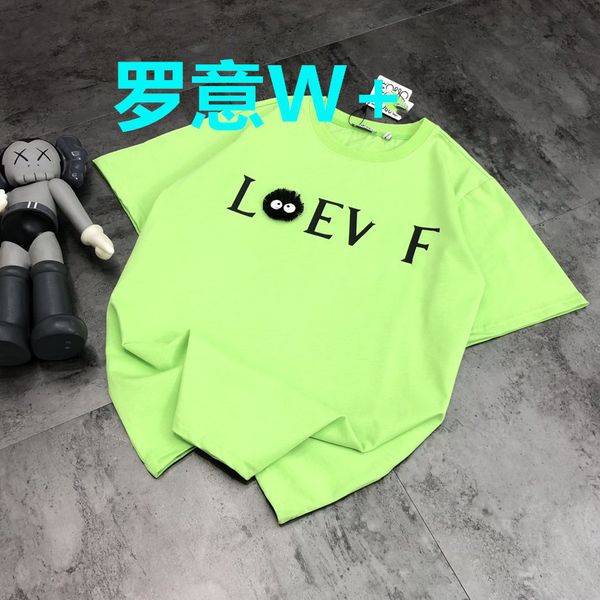 

luxury design chaopai luoyi spring summer men's and women's same simple with casual loose short sleeve t-shirt, White