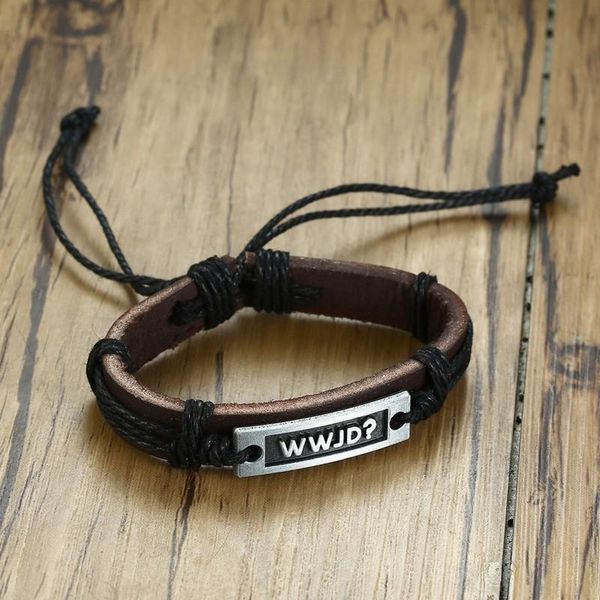 

cuff wwjd men's leather bracelet what would jesus do bangle friendship christian religious gift, White