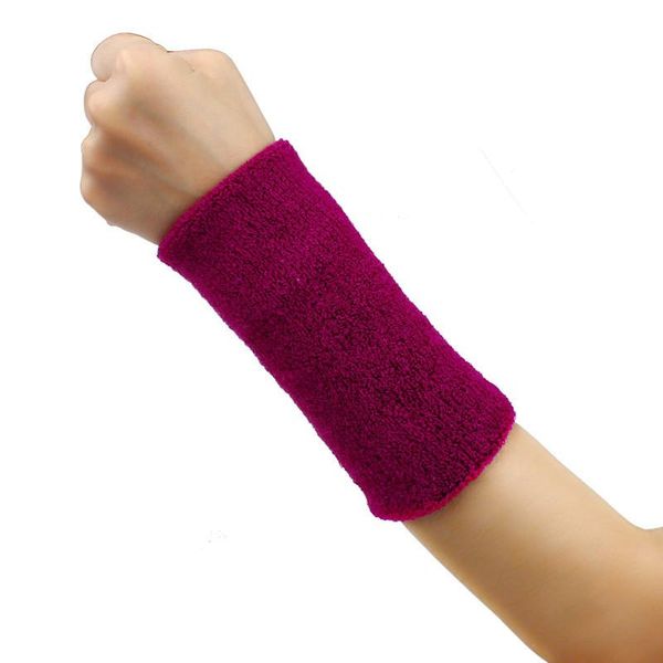 

wrist support cotton violet sport sweatband wristband protector running badminton basketball brace terry cloth sweat band, Black;red