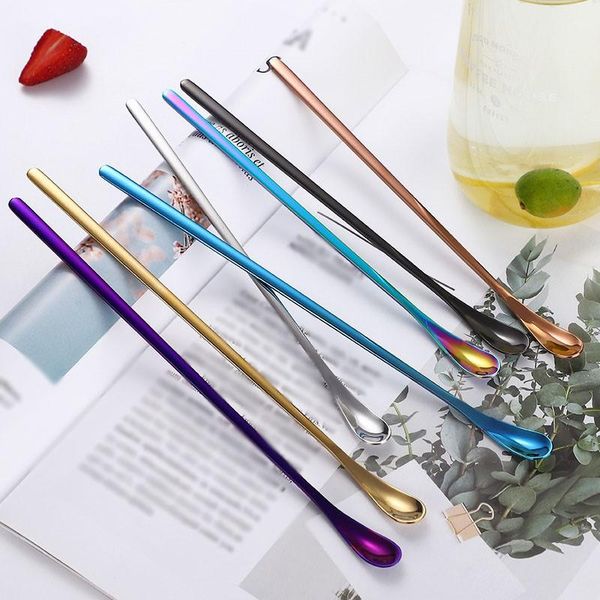 

spoons norbi coffee spoon creative mini 304 stainless steel long handle flatw drinking tools ice cream