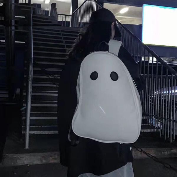 

backpack black little ghost harajuku mini women men white goth aesthetic japanese backpacks emo fairy grunge alt korean bag